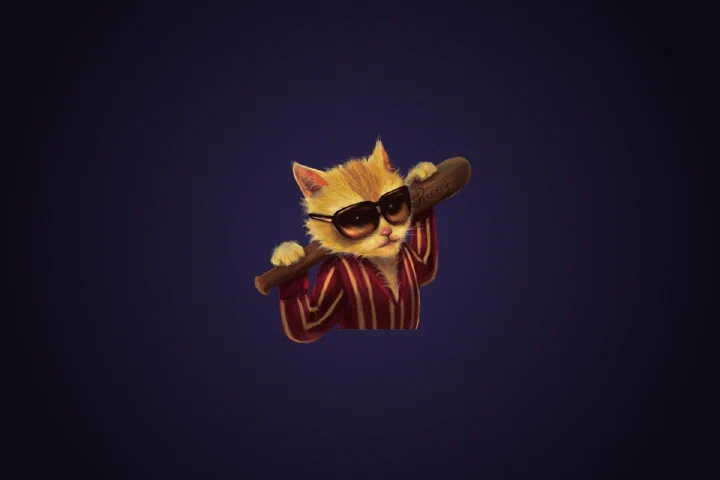 El gato de Ricoy en tonos apagados sobre fondo índigo
